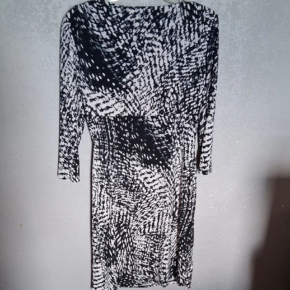 Lauren Ralph Lauren Monochrome Abstract Long Sleeve Dress - Picture 4 of 4
